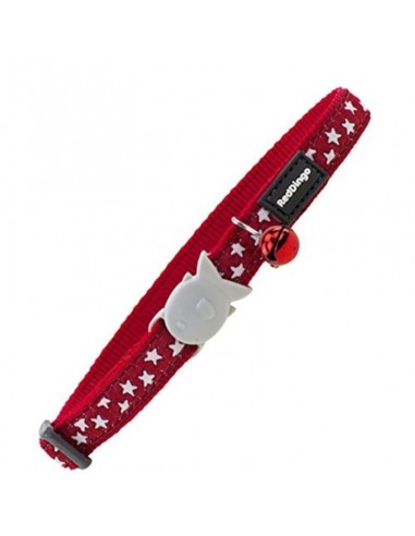 Collier pour chat Rouge Etoiles (1,2 x 20-32 cm)