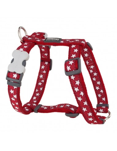 Harnais pour Chien Red Dingo Style Rouge Étoile Blanc 46-76 cm