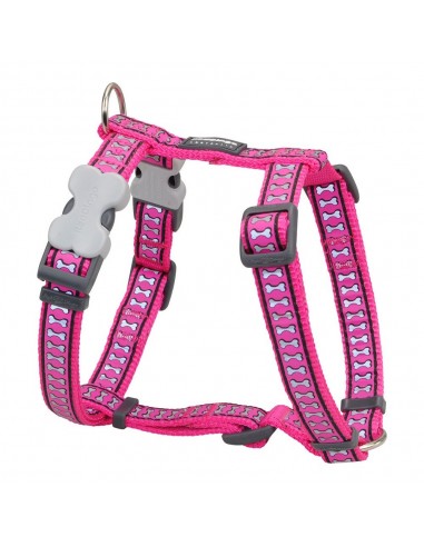 Harnais pour Chien Red Dingo Rose Os Réfléchissant 30-48 cm Fuchsia