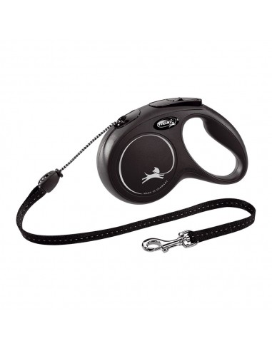 Laisse pour Chien Flexi NEW CLASSIC Noir Taille M 5 m