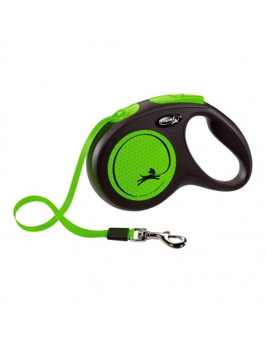 Laisse pour Chien Flexi NEW NEON 5 m Taille S Vert