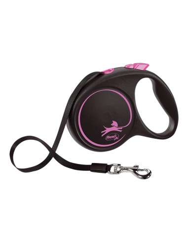 Laisse pour Chien Flexi BLACK DESIGN 5 m Rose Taille M