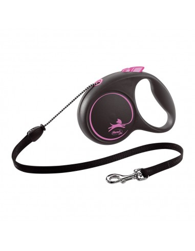 Laisse pour Chien Flexi BLACK DESIGN 5 m Rose Taille S