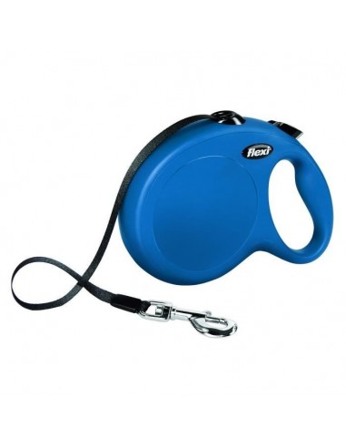 KERBL Laisse-sangle Flexi NewClassic L - Longueur : 8 m - Poids max : 50 kg - Bleu - Pour chien