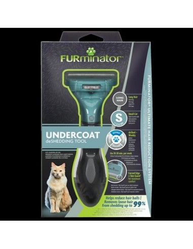 FURMINATOR Outil de Toilettage - Elimine 90% des poils - Nettoyage en 1 clic - Pour chat de petite taille a poils Longs