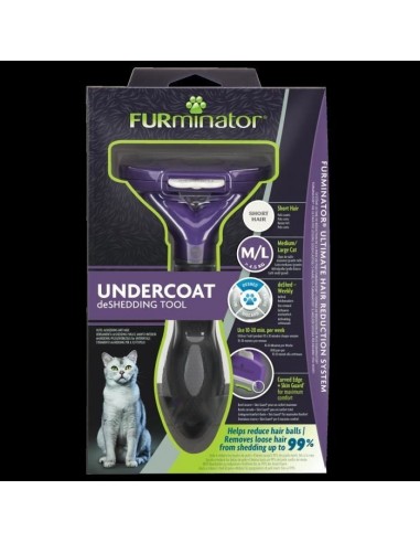 FURMINATOR Outil de Toilettage - Elimine 90% des poils - Nettoyage en 1 clic - Pour chat de grande taille