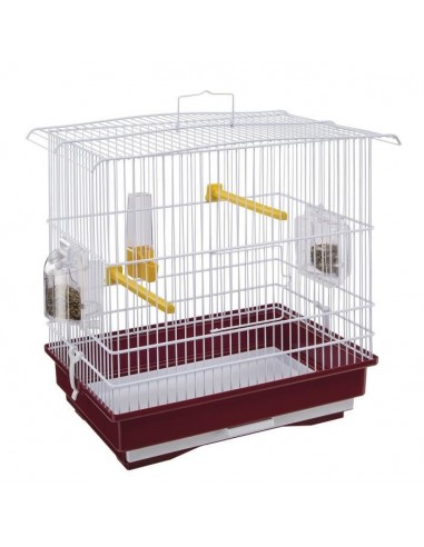 GIUSY Cage pour oiseaux rouge et blanc