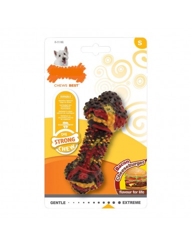 Jouet pour chien Nylabone Strong Chew Bacon Fromage Hamburgers Caoutchouc Taille S