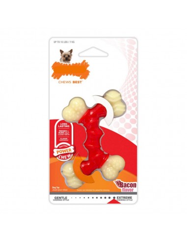 Jouet pour chien Nylabone Extreme Chew Double Bacon Nylon Thermoplastique Taille XS