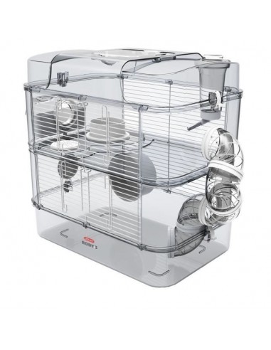 ZOLUX Cage sur 2 étages pour hamsters, souris et gerbilles - Rody3 duo - L 41 x p 27 x h 40,5 cm - Blanc