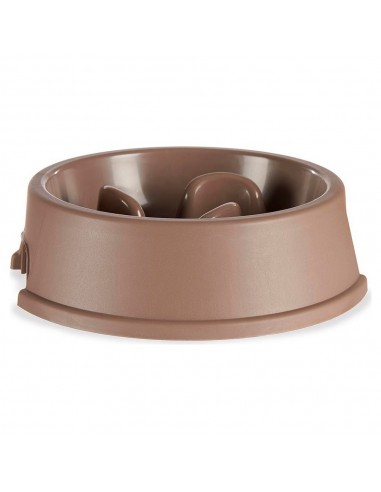 Gamelle à Alimentation Lente pour Animaux de Compagnie Beige Plastique (27 x 7,5 x 27 cm)