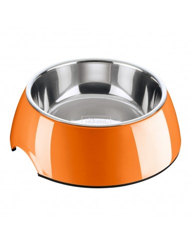 Mangeoire pour chiens Hunter Acier inoxydable Mélamine Orange (18,5 x 18,5 x 9,5 cm)